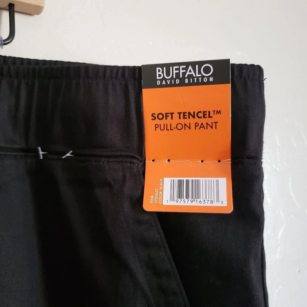 Buffalo David Bitton Soft Tencel Pull-On Drawstring Pant Black Size Mens XXL NEW